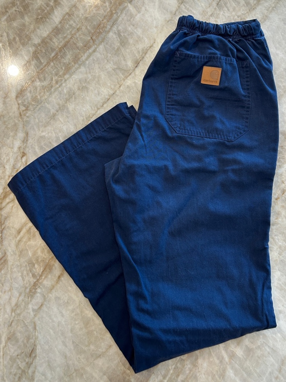 Carhartt Scrub Pants Navy Drawstring Cotton Blend Size S EUC